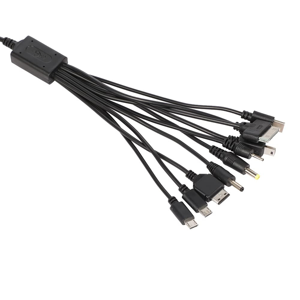 10 in 1 Universal Multifunction Cable Fit USB Charger Cell Mobile Phone Mp4 Zaf Black