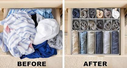 Simplehouseware Closet Underwear Organizer Drawer Divider Set of 4, Grey