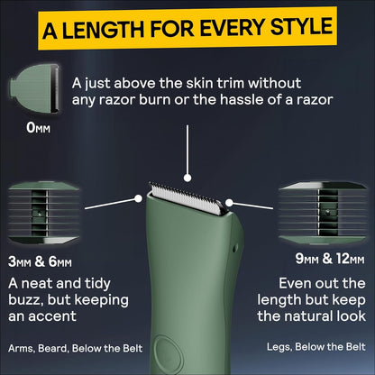 Manscape, Ball Trimmer Men, Bikini Trimmer Women, Body Hair Trimmer, Pubic Hair Trimmer, Ball Shaver, Men Body Shaver, Sage