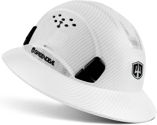Premium Vented Full Brim Hard Hat - OSHA Approved Construction Safety Helmet with 6-Point Adjustable Suspension