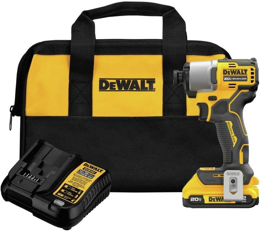 Dewalt DCF840D1 20V MAX Brushless Cordless Impact Driver - 1/4" Lightweight Variable Speed with LED