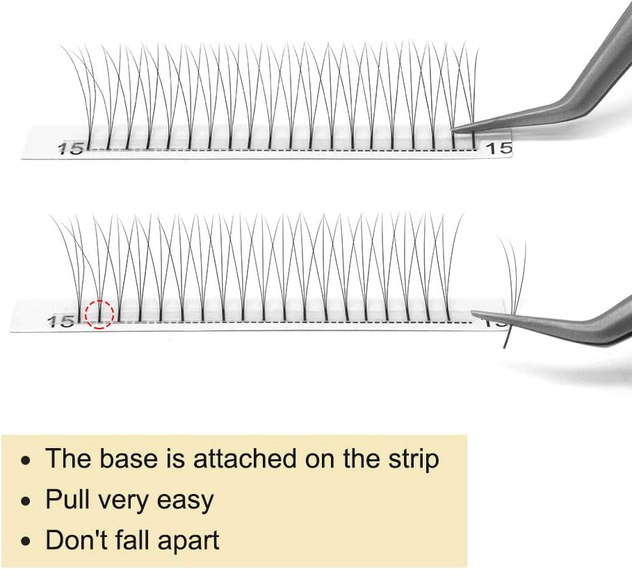 Premade Fans Eyelash Extensions 3D-C-0.10-13 Long Stem Premade Volume Eyelash Extensions C D Curl .07 .10 Premade Volume Fans(3D-C-0.10-13 Mm)