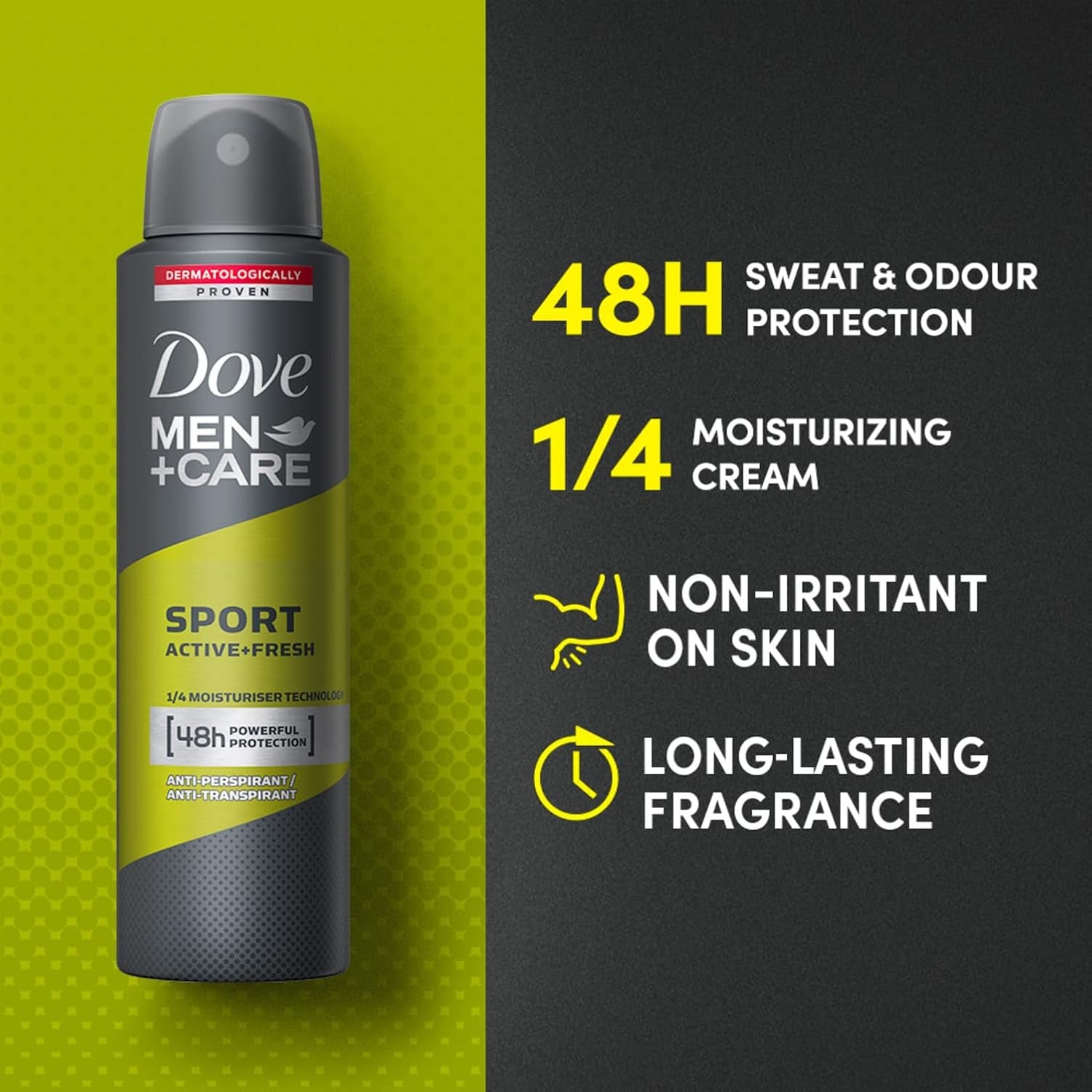 Men + Care Anti-Perspirant Spray 150Ml Sport Active + Fresh, 48Hr
