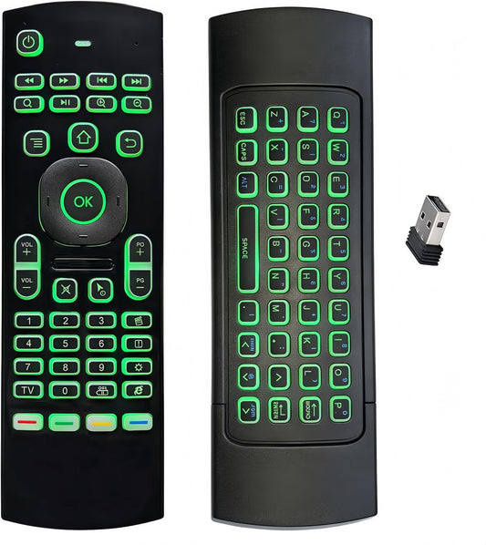 MX3 2.4G Air Remote Mouse Multifunctional with 7 Color Backlit Remote Control, Mini Wireless Keyboard & Infrared Remote Control Learning for Android TV Box, Projector, PC, Mac,Ps3,Pad,Xbox