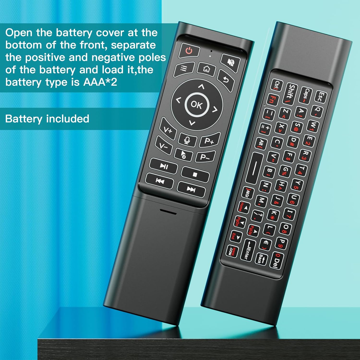 Air Fly Mouse Remote,2.4Ghz Remote Control with Air Mouse and Wireless Keyboard,Support for Android TV Box,Smart Tv,Projector,Pc,Windows,Htpc,All-In-One Pc/Tv,Mac Os,Linux,Plug and Play with USB