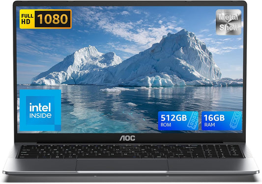 2025  AX15 Laptop, 15.6-Inch FHD (1920 X 1080) Display, Intel N97(4C/4T) Processor, 16GB DDR4 RAM, 512GB SSD, Windows 11 Pro, Wifi5, BT5.0, 38Wh Battery, Gray