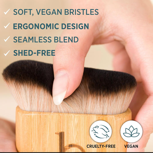 Ultra Soft Self Tanner Brush - Kabuki Brush for Body Foundation & Makeup, Blending Applicator for Tanner, Self Tanning Mitt, Achieves Sunless Streak-Free Fake Tan, Durable, Easy to Clean