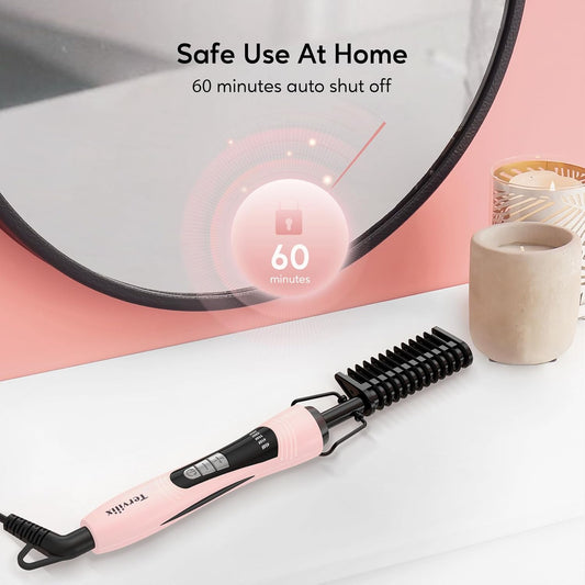 Electric Hot Comb by , Pressing Combs for Black Hair, Wigs & Beard, Anti-Scald Straightening Comb with Keratin & Argan Oil Infused Teeth, Temperatures Adjustable, 60 Min Auto Shut Off