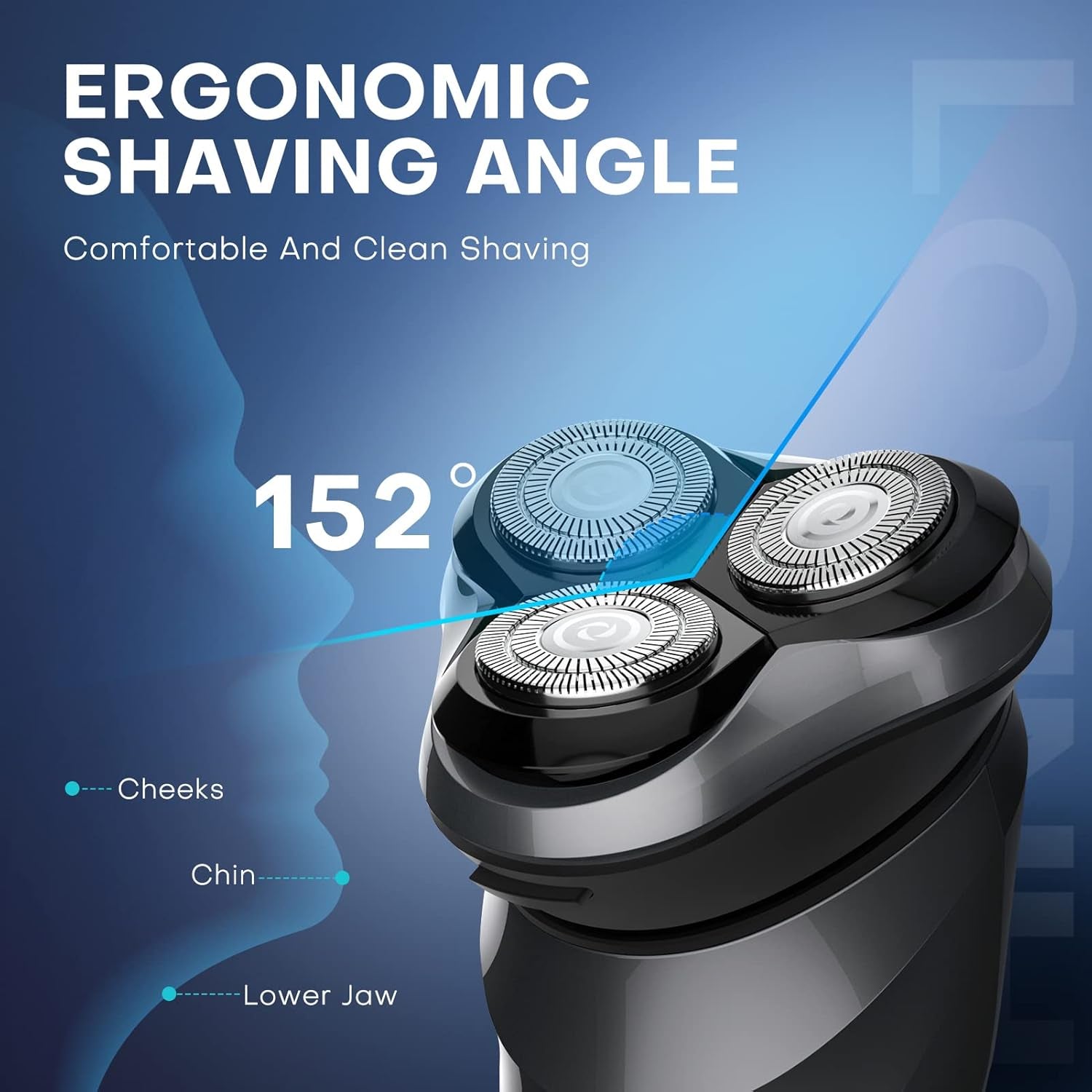 Electric Shaver for Men, 100% Washable Rotary Shaver, Rechargeable Electric Razor Wet & Dry Shaving with Pop-Up Trimmer, 1 Hour Fast Charging, 4D Floating Head, LCD Power Indicator - PA188 (Rotary Shaver)