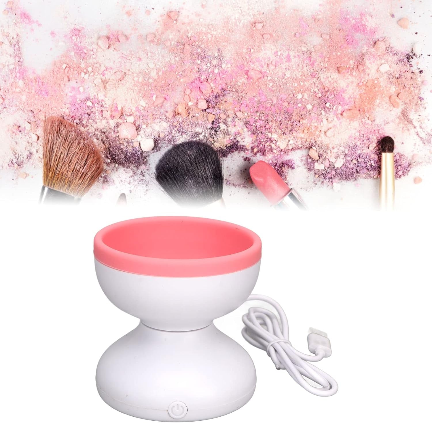 Electric Makeup Brush Cleaner Portable Automatic USB Cosmetic Brush Cleaner Tools Multifunctional Brush Cleaner Spinner Machine for All Size Beauty Makeup Brushes Set