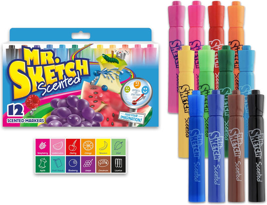 Scented Markers, 12 Pack, Assorted Colours (1905069)