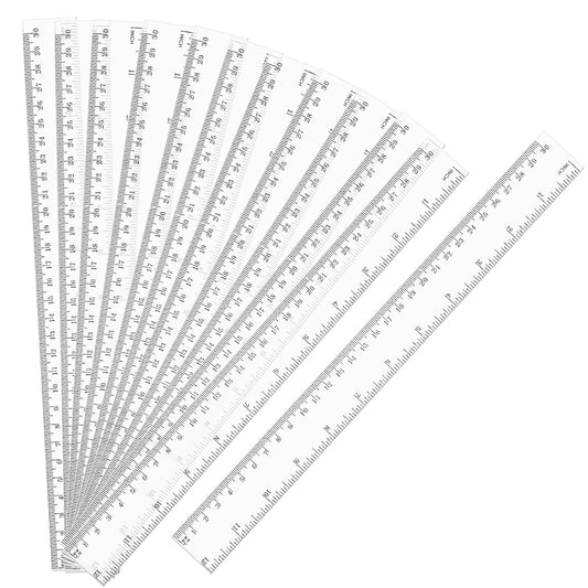 Clear Plastic Ruler 30cm 12 Pack, Plastic Ruler for School Supplies, Metric Ruler & Clear Ruler with Centimeters/Inches