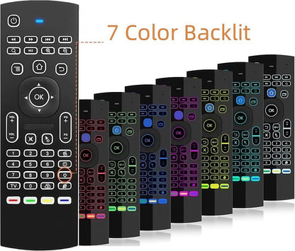 MX3 2.4G Air Remote Mouse Multifunctional with 7 Color Backlit Remote Control, Mini Wireless Keyboard & Infrared Remote Control Learning for Android TV Box, Projector, PC, Mac,Ps3,Pad,Xbox
