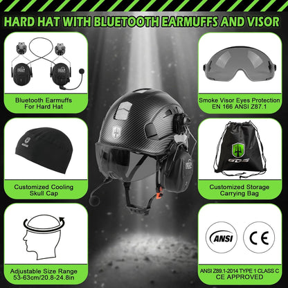ConnectGuard Pro Safety Helmet - Bluetooth Ear Protection with Visor & Ventilation System