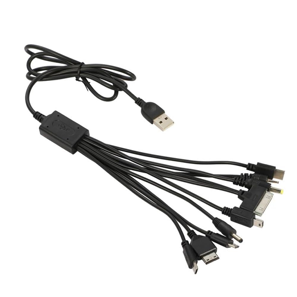 10 in 1 Universal Multifunction Cable Fit USB Charger Cell Mobile Phone Mp4 Zaf Black