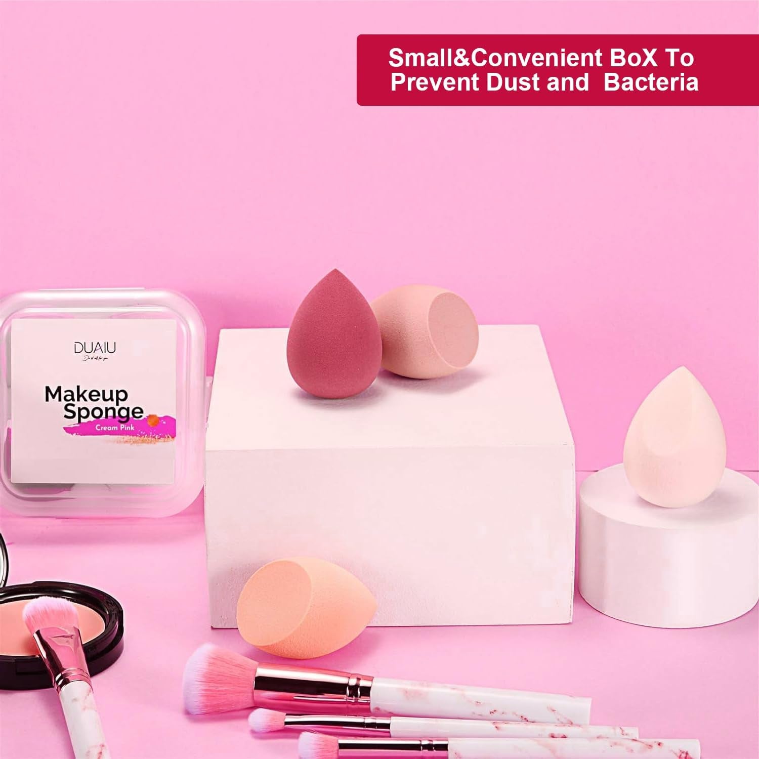 Makeup Sponge, Beauty Blender Multi Color Make up Sponge Set, 7Pcs/Set Makeup Sponge with Storage Container, Includes 4Pcs Beauty Egg and 3Pcs Mini Beauty Egg