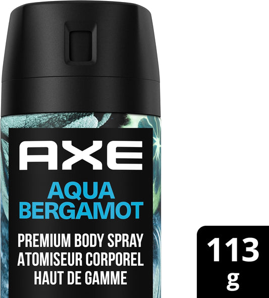 Fine Fragrance Collection Premium Body Spray for Men Aqua Bergamot Deodorant with 72H Odour Protection and Freshness Infused with Juniper, Bergamot, and Sage Essential Oils 113 G