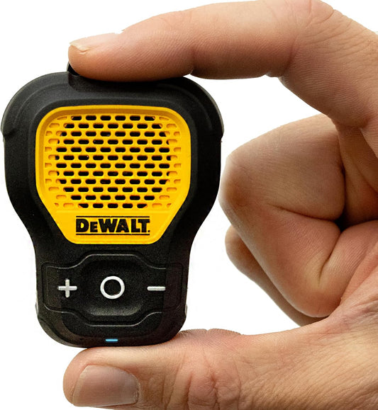 Dewalt Jobsite Pro Wearable Bluetooth Speaker - Magnetic Clip-On Wireless Portable Speaker with Built-In Mic