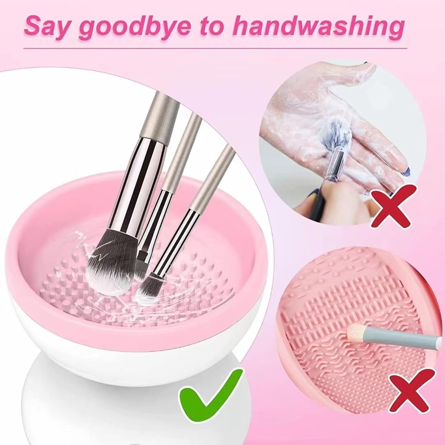 Electric Makeup Brush Cleaner Portable Automatic USB Cosmetic Brush Cleaner Tools Multifunctional Brush Cleaner Spinner Machine for All Size Beauty Makeup Brushes Set