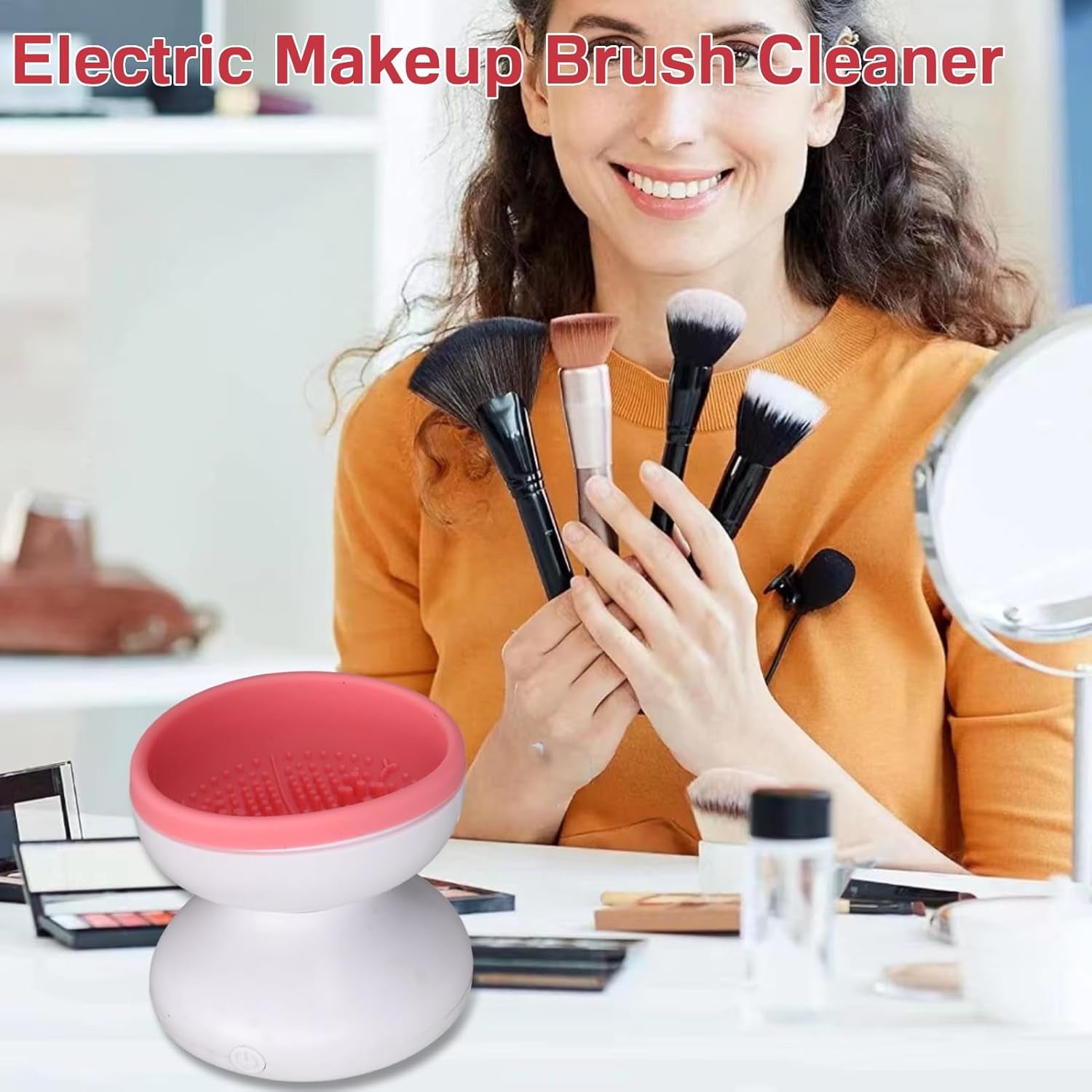 Electric Makeup Brush Cleaner Portable Automatic USB Cosmetic Brush Cleaner Tools Multifunctional Brush Cleaner Spinner Machine for All Size Beauty Makeup Brushes Set