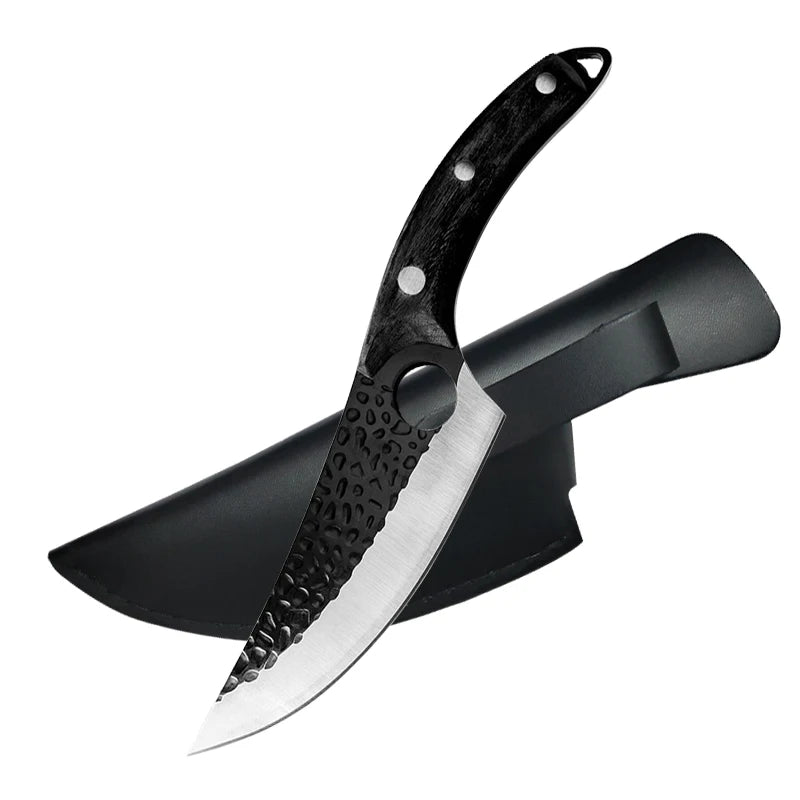 Professional Stainless Steel Boning Knife - Handmade Forged Chef's Knife for Meat, Fish & Outdoor Cooking
