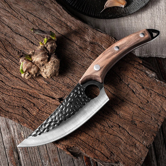 Professional Stainless Steel Boning Knife - Handmade Forged Chef's Knife for Meat, Fish & Outdoor Cooking