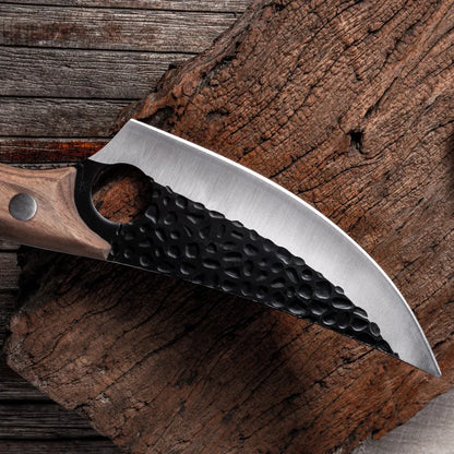 Professional Stainless Steel Boning Knife - Handmade Forged Chef's Knife for Meat, Fish & Outdoor Cooking