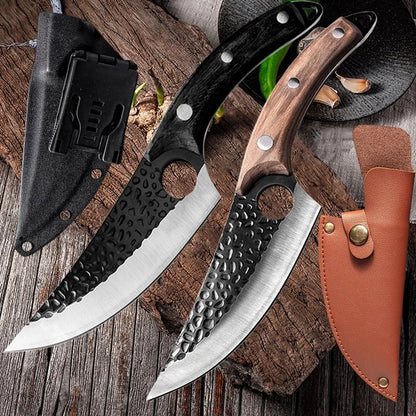 Professional Stainless Steel Boning Knife - Handmade Forged Chef's Knife for Meat, Fish & Outdoor Cooking