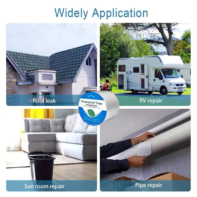Professional Butyl Tape Roof Leak Repair Kit - Self-Adhesive Aluminum Foil Waterproof Membrane for Steel Tile Cracks & All Weather Protection
