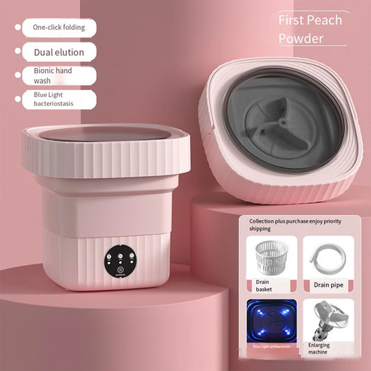 6L/11L Folding Portable Washing Machine with Spin Dryer – Mini Ultrasonic Washer for Clothes, Underwear, and Socks | Travel & Home Use | 110V/220V
