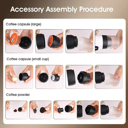 Xiaomi Youpin 3-in-1 Wireless Portable Espresso Coffee Machine - Travel Coffee Maker for Capsules & Ground Coffee