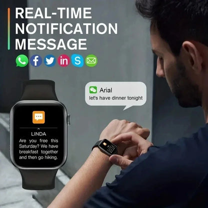 TechSync X1 Smartwatch - 1.73" OLED Health Monitor with Bluetooth 5.0