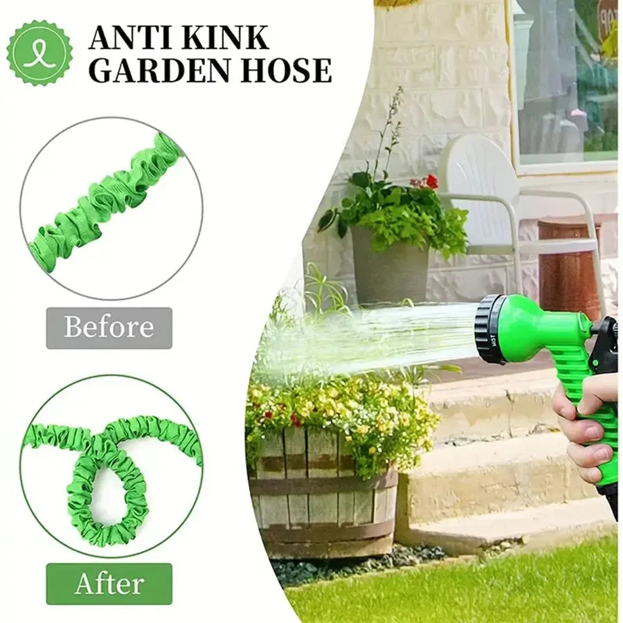  Expandable Magic Hose 25FT-200FT Lightweight Design Durable Materials W/ 7 Water Spraying Functions Hose Nozzle