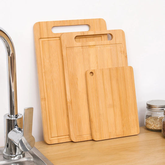 Premium Bamboo Wooden Cutting Board - Thickened Kitchen Chopping Board for Meat, Vegetables & Fruit Preparation