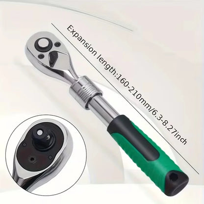 Professional Multi-Drive Retractable Ratchet - 1/4", 3/8" & 1/2" Drive with 72-Tooth Precision