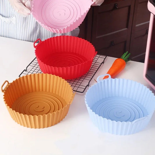 Square Air Fryer Silicone Tray - Reusable Non-Stick Baking Liner