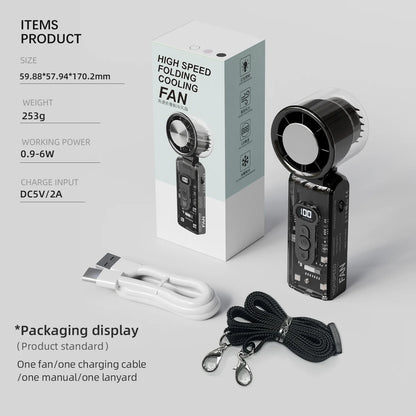 Arctic Breeze Portable Cooling Fan - USB Rechargeable Handheld Air Conditioner with Semiconductor Technology