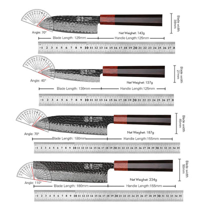 F.YOUNG Japanese Damascus Steel Chef Knife - Professional Hand-Forged Kitchen Knife for Meat Slicing, Sashimi & Precision Cutting