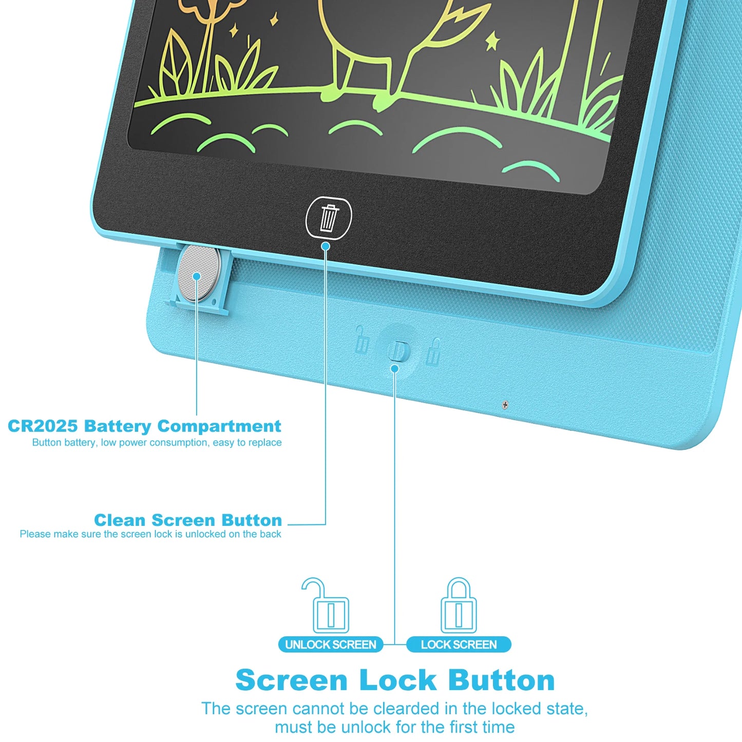 16-Inch LCD Writing Tablet – Large Electronic Drawing Board with Colorful, Erasable Screen – Perfect Educational Toy for Kids