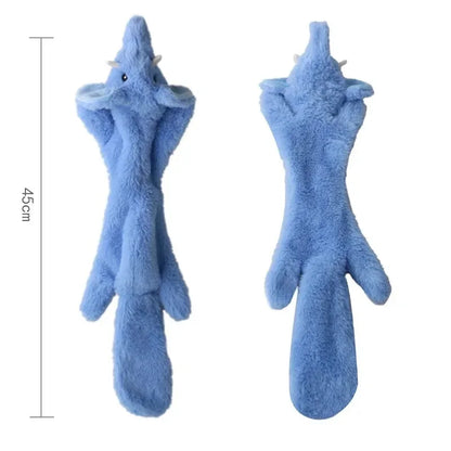 Premium Stuffing-Free Dog Toy with Multi-Squeakers - Durable Plush Animal Design with Crinkle Sound, Interactive Squeaky Chew Toy for Dogs
