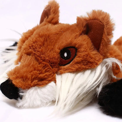 Premium Stuffing-Free Dog Toy with Multi-Squeakers - Durable Plush Animal Design with Crinkle Sound, Interactive Squeaky Chew Toy for Dogs