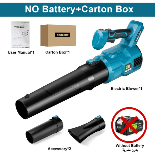 GISAM Brushless Electric Turbo Blower - 2-Speed Cordless Leaf & Snow Blower for Cleaning (Tool Only - Makita 18V Battery Compatible)