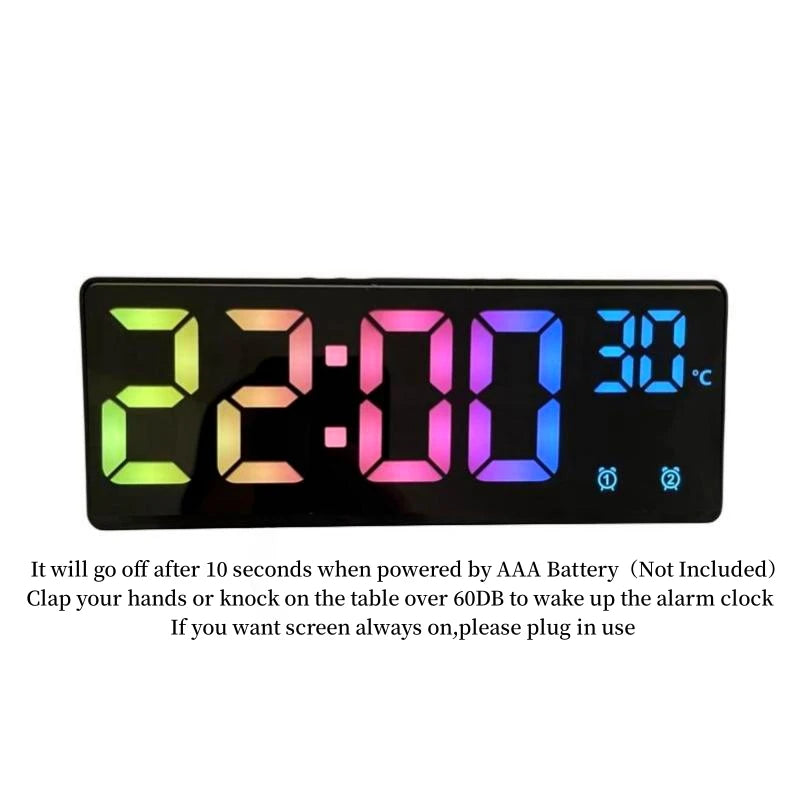 Smart Voice LED Alarm Clock - Multi-Function Digital Display