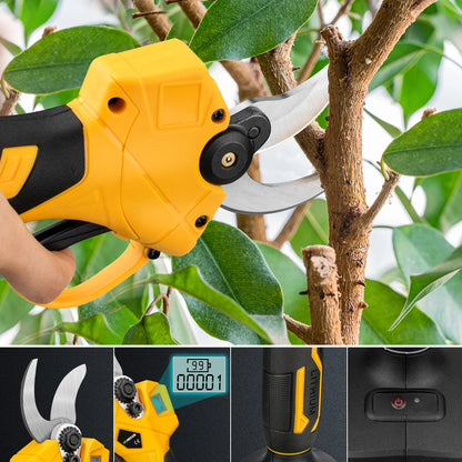 GISAM 30mm Brushless Electric Pruning Shears - 2-Speed Cordless Garden Scissors for Tree & Bonsai Care (Tool Only - Makita 18V Battery Compatible)
