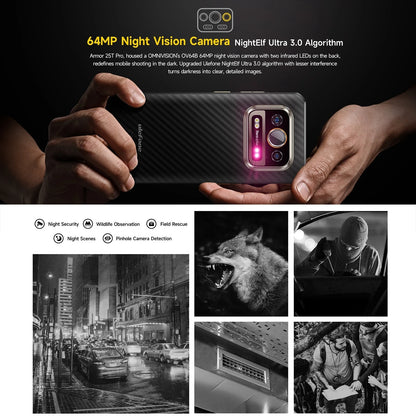 Ulefone Armor 25T Pro 5G Android 14 Thermal Imaging Rugged Phone 33W 50MP+64MP NFC Waterproof Smartphone