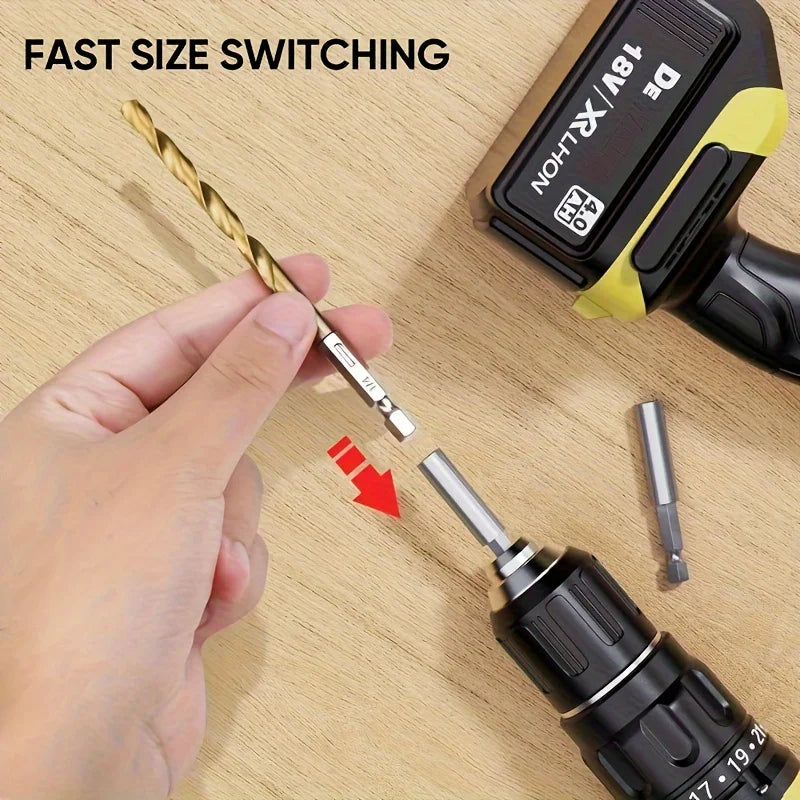 Professional 50-Piece Titanium-Plated Micro Drill Bit Set - 1-3mm Precision Bits for Woodworking & DIY Projects