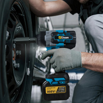 GISAM 2800N.m Ultra High-Torque Brushless Impact Wrench - 1/2" Drive Cordless Power Tool (Tool Only - Makita 18V Battery Compatible)