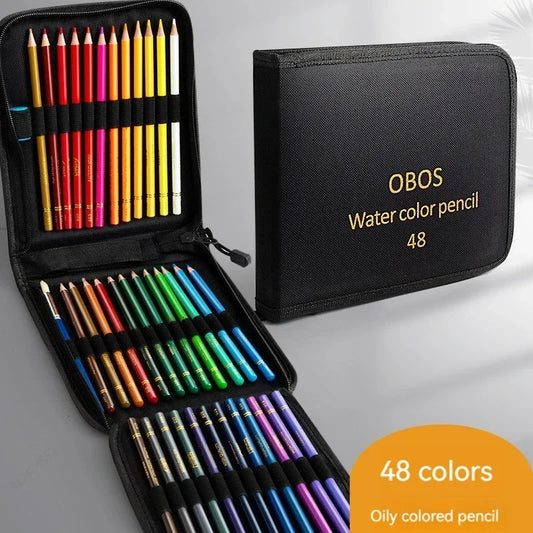 72/48 Colored Pencils Oil / Watercolor Color Pencils with Cloth Bag for Professional Drawing Sketching Art Supplies