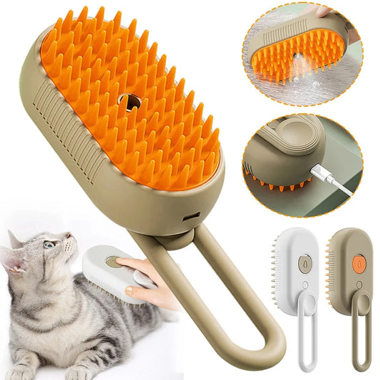 Steam Brush Cat Brush – 3-in-1 Grooming, Massage & Steamy Spray Cleaning Comb