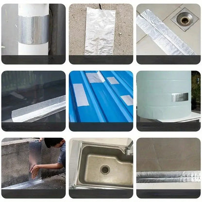 Professional Butyl Tape Roof Leak Repair Kit - Self-Adhesive Aluminum Foil Waterproof Membrane for Steel Tile Cracks & All Weather Protection